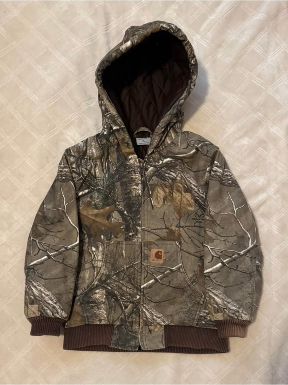 Carhartt Kids Camouflage Hooded Zip Jacket in Brown & Green